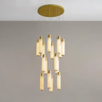 Chandelier | Alabaster & Brass Integrated LED & Damp-Rated