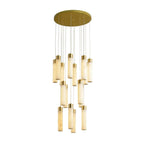 Chandelier | Alabaster & Brass Integrated LED & Damp-Rated