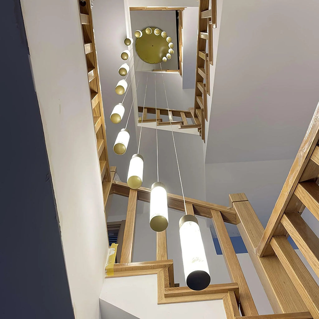 Chandelier | Alabaster & Brass Integrated LED & Damp-Rated