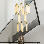 Chandelier | Alabaster & Brass Integrated LED & Damp-Rated