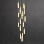 Chandelier | Alabaster & Brass Integrated LED & Damp-Rated