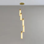Chandelier | Alabaster & Brass Integrated LED & Damp-Rated