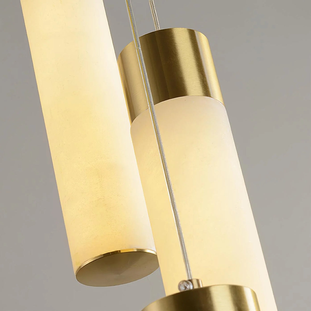 Chandelier | Alabaster & Brass Integrated LED & Damp-Rated