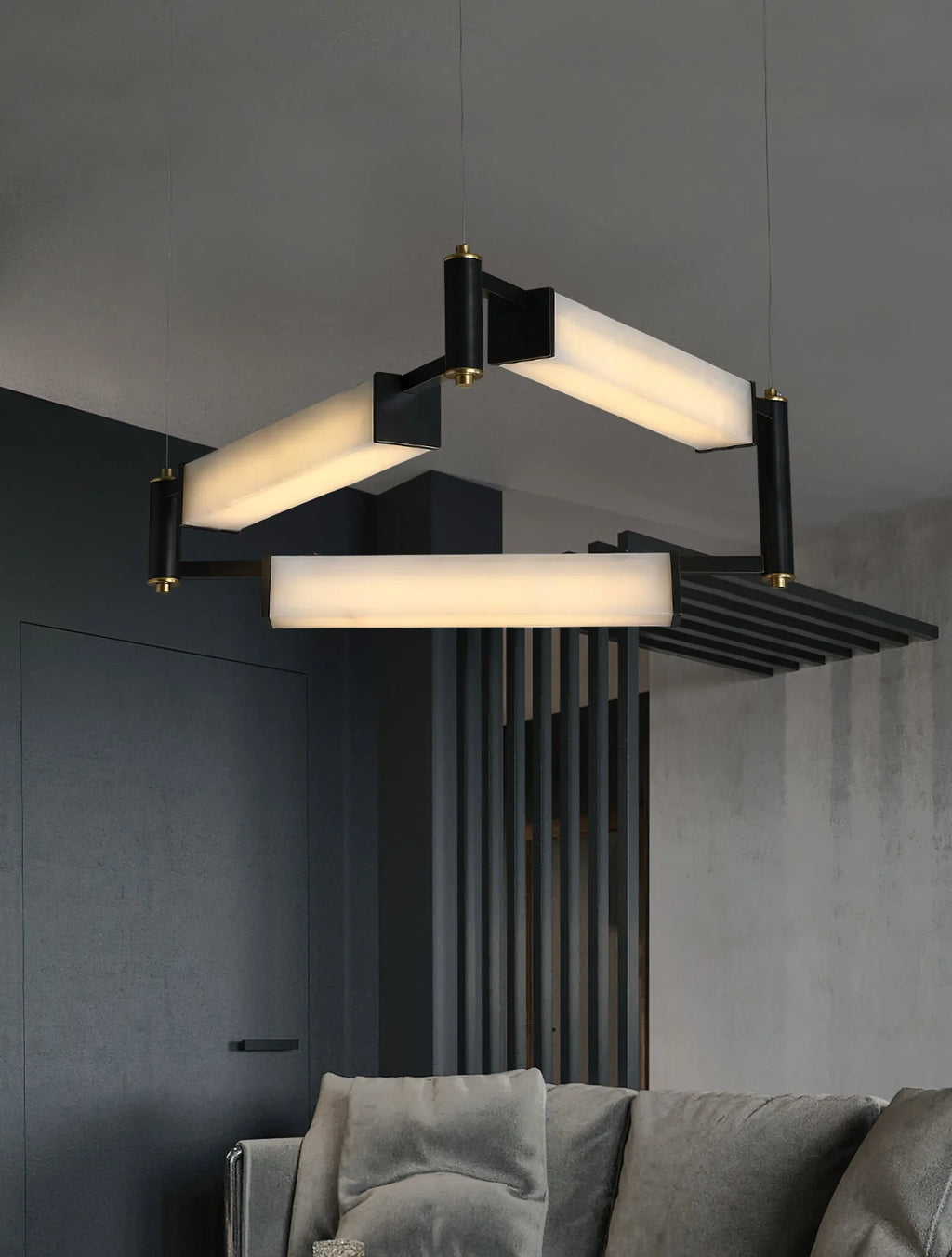 Chandelier | Brass & Alabaster | Integrated LED Lighting