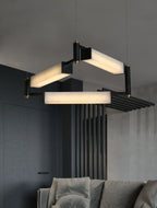 Chandelier | Brass & Alabaster | Integrated LED Lighting