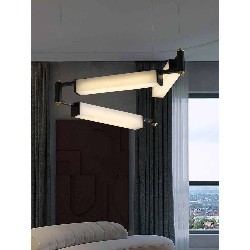 Chandelier | Brass & Alabaster | Integrated LED Lighting