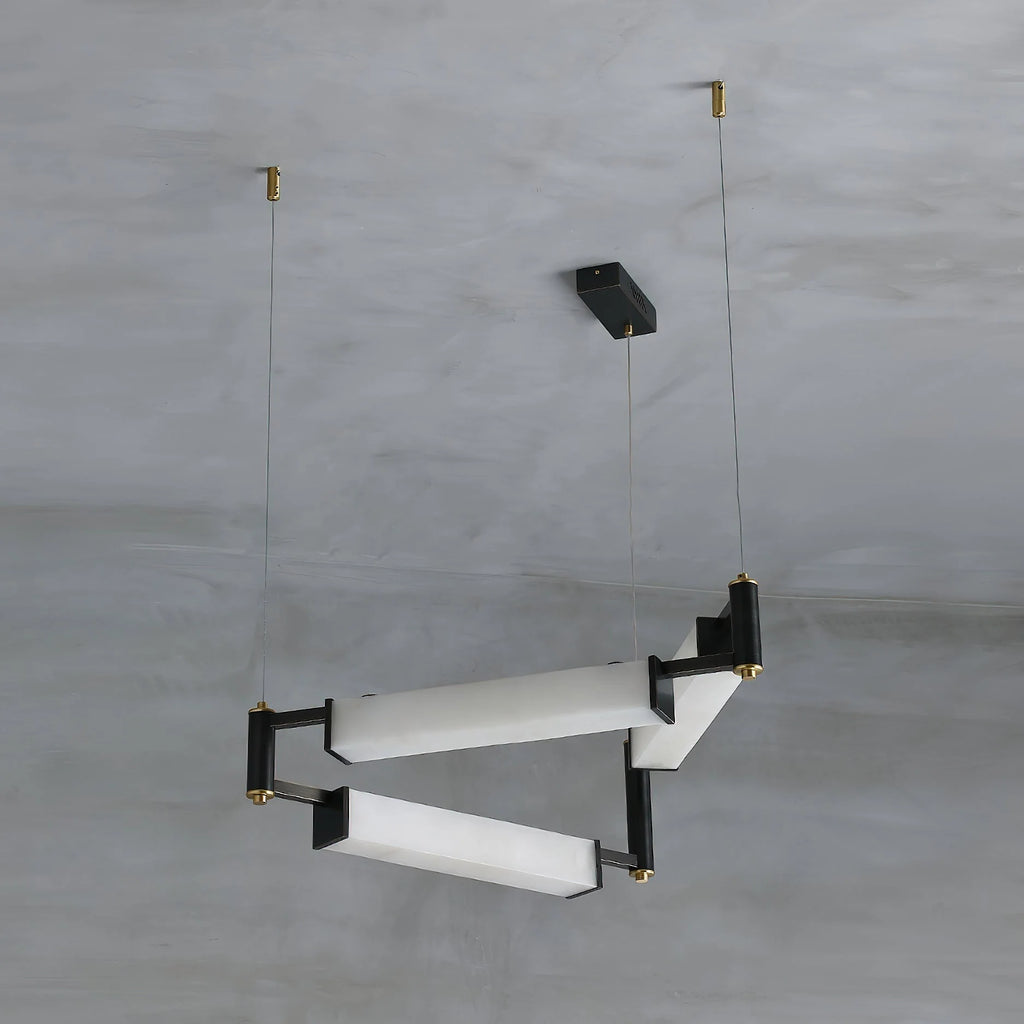 Chandelier | Brass & Alabaster | Integrated LED Lighting