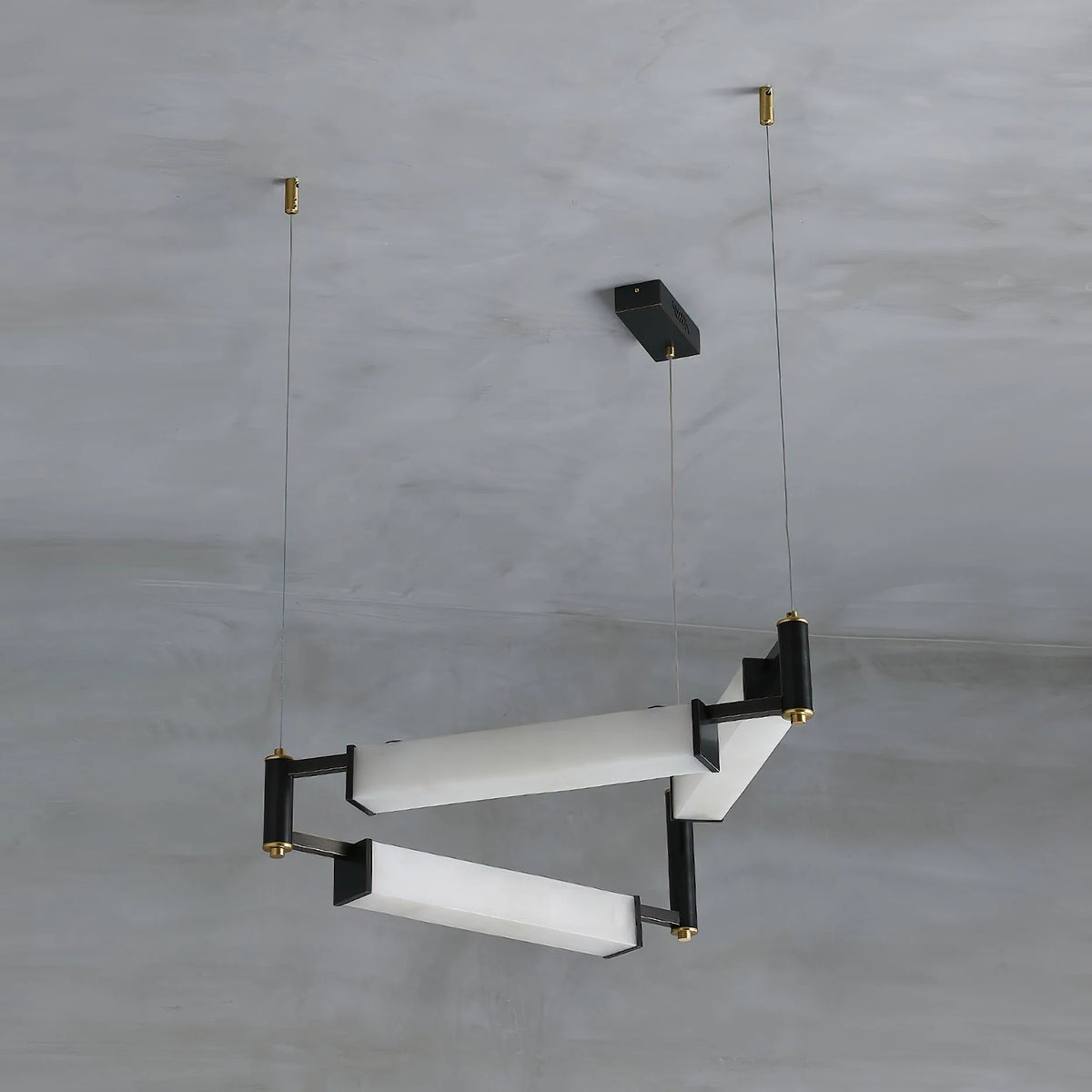 Chandelier | Brass & Alabaster | Integrated LED Lighting