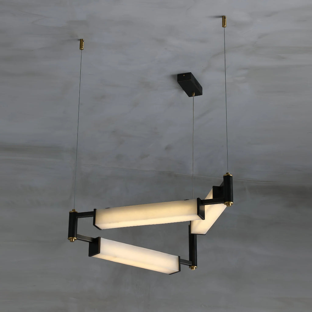 Chandelier | Brass & Alabaster | Integrated LED Lighting