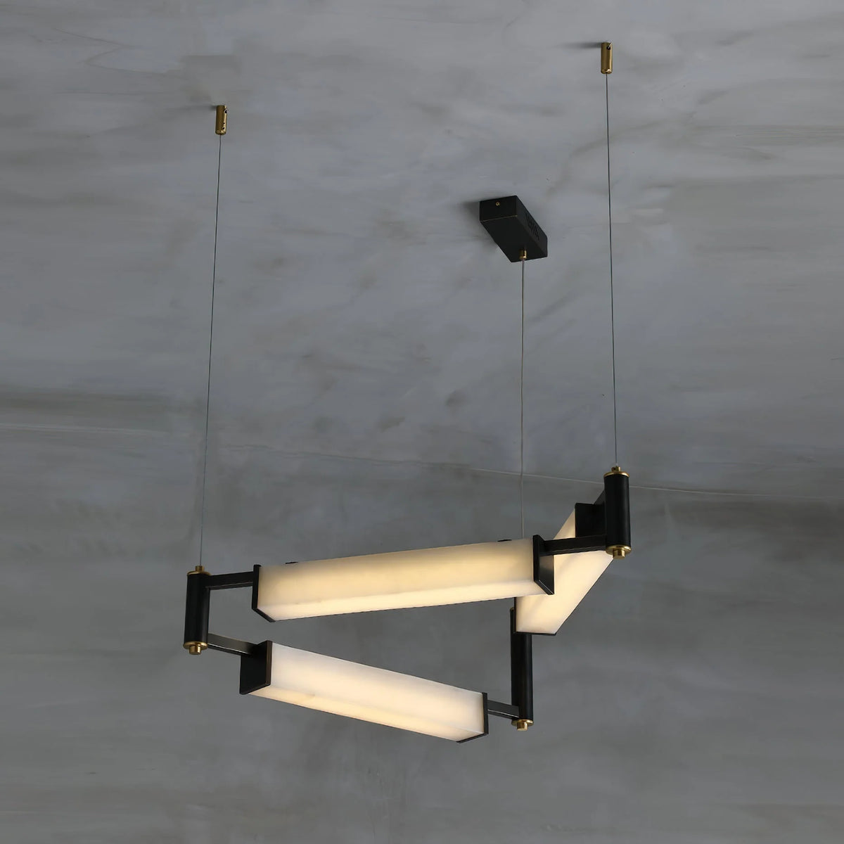 Chandelier | Brass & Alabaster | Integrated LED Lighting