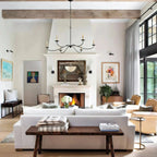 Chandelier | Candle-Style Minimalist Iron & Brass | 6-Light
