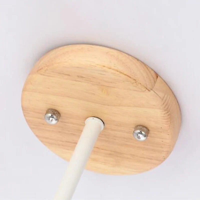 Chandelier Ceiling Light | Solid Wood Shades & Metal Frame | 3-8 Lights