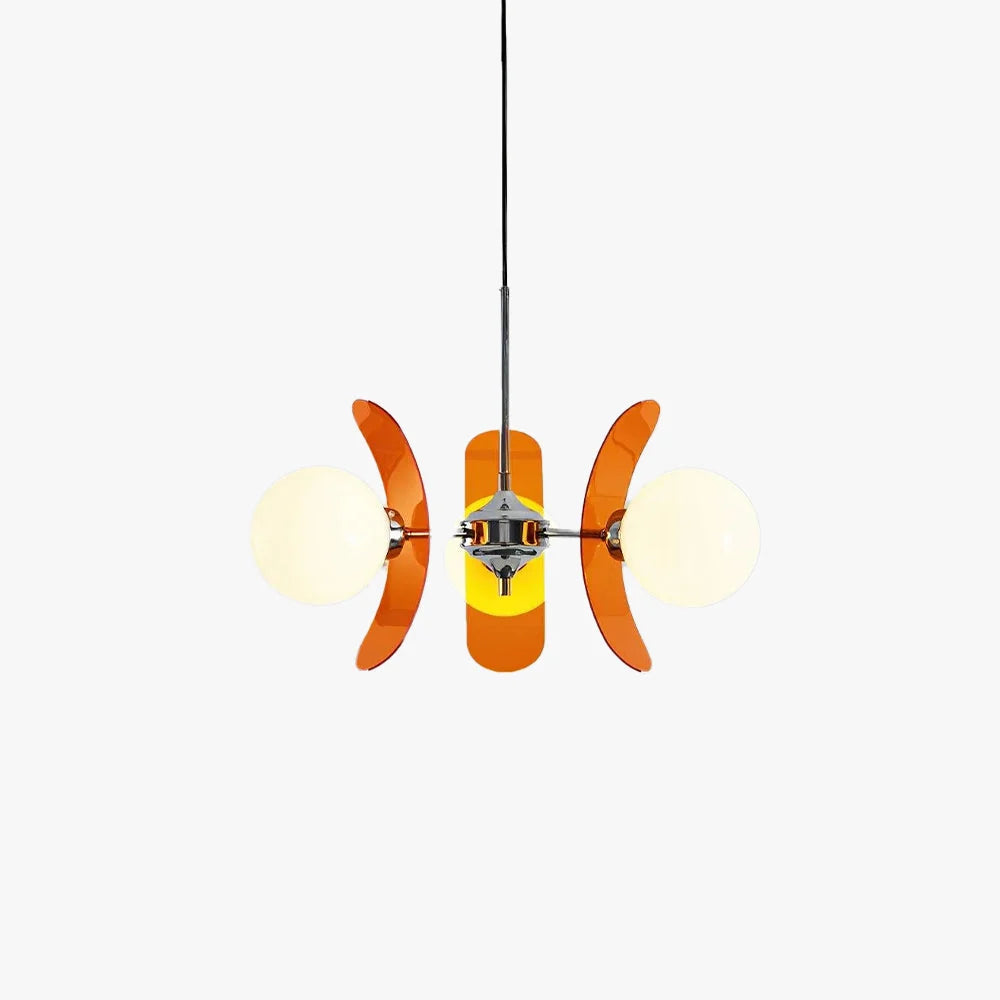 Chandelier | Floral Sputnik Design Metal & Glass | Adjustable Cord
