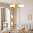 Chandelier | Floral Sputnik Design Metal & Glass | Adjustable Cord