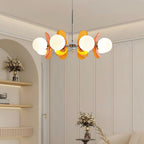Chandelier | Floral Sputnik Design Metal & Glass | Adjustable Cord