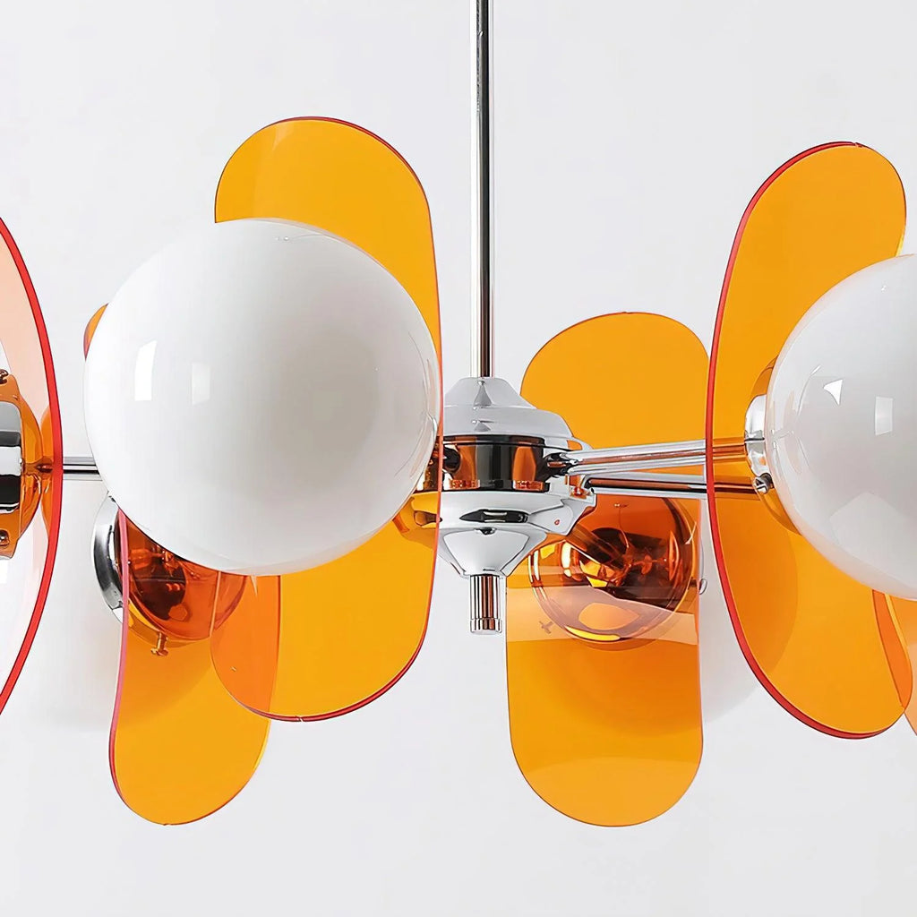 Chandelier | Floral Sputnik Design Metal & Glass | Adjustable Cord