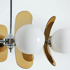 Chandelier | Floral Sputnik Design Metal & Glass | Adjustable Cord