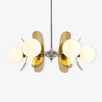 Chandelier | Floral Sputnik Design Metal & Glass | Adjustable Cord