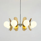 Chandelier | Floral Sputnik Design Metal & Glass | Adjustable Cord