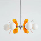 Chandelier | Floral Sputnik Design Metal & Glass | Adjustable Cord