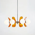 Chandelier | Floral Sputnik Design Metal & Glass | Adjustable Cord