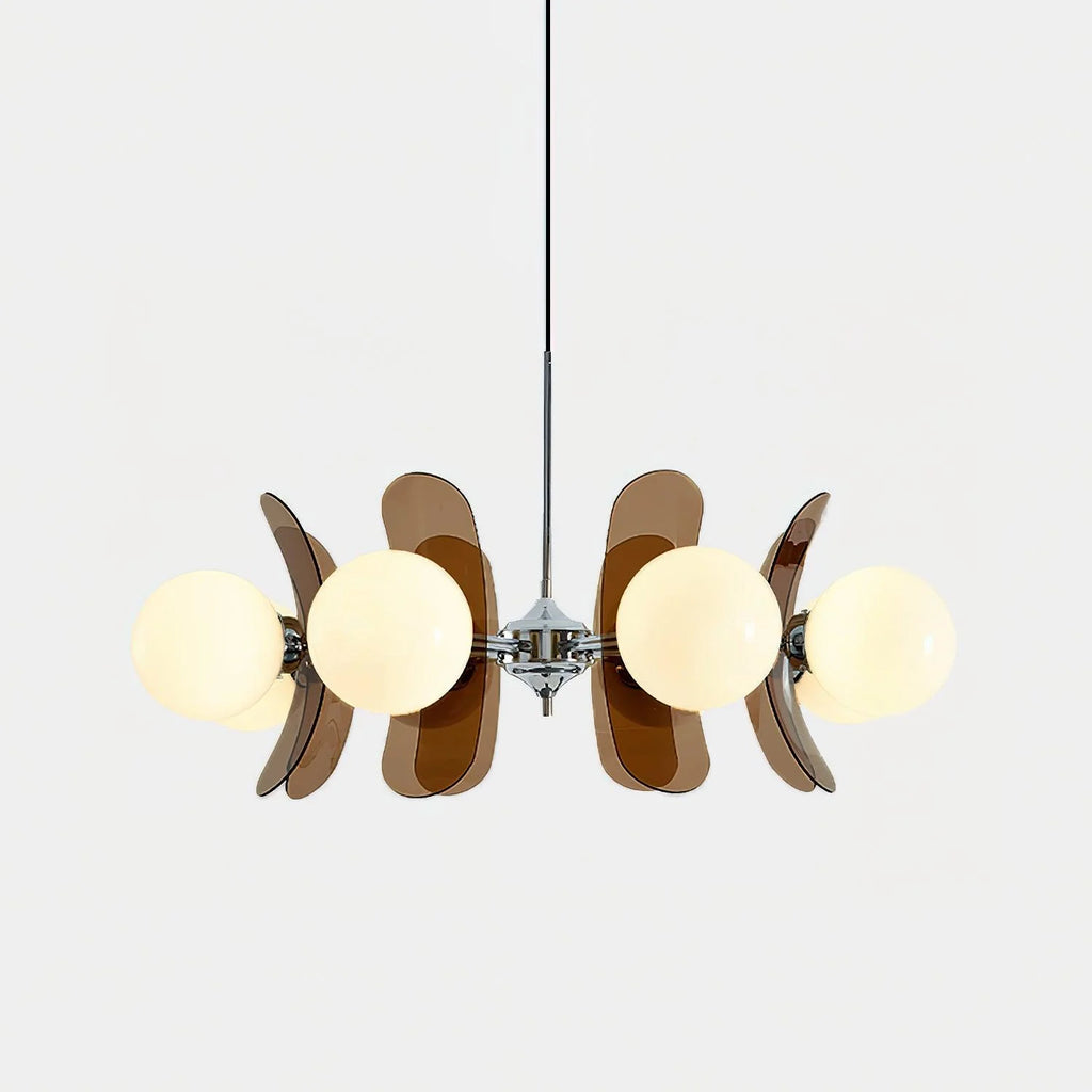 Chandelier | Floral Sputnik Design Metal & Glass | Adjustable Cord