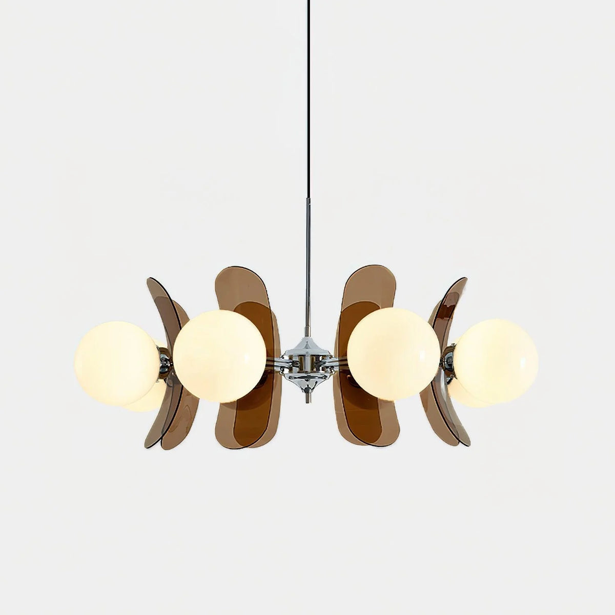 Chandelier | Floral Sputnik Design Metal & Glass | Adjustable Cord