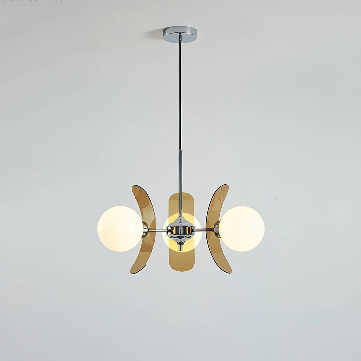 Chandelier | Floral Sputnik Design Metal & Glass | Adjustable Cord