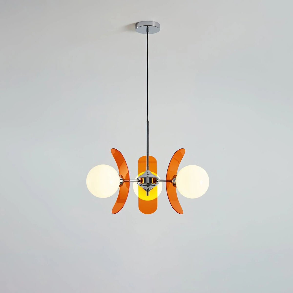 Chandelier | Floral Sputnik Design Metal & Glass | Adjustable Cord