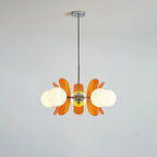 Chandelier | Floral Sputnik Design Metal & Glass | Adjustable Cord