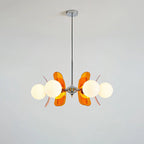 Chandelier | Floral Sputnik Design Metal & Glass | Adjustable Cord
