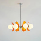 Chandelier | Floral Sputnik Design Metal & Glass | Adjustable Cord