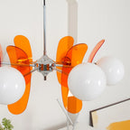 Chandelier | Floral Sputnik Design Metal & Glass | Adjustable Cord