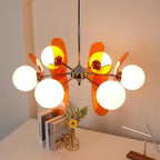 Chandelier | Floral Sputnik Design Metal & Glass | Adjustable Cord