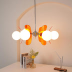 Chandelier | Floral Sputnik Design Metal & Glass | Adjustable Cord