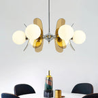 Chandelier | Floral Sputnik Design Metal & Glass | Adjustable Cord
