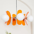 Chandelier | Floral Sputnik Design Metal & Glass | Adjustable Cord