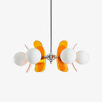 Chandelier | Floral Sputnik Design Metal & Glass | Adjustable Cord