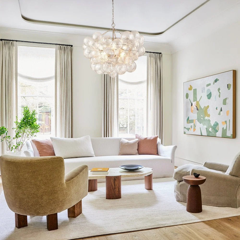 Chandelier | Glass Bubble Cluster & Gold Finish | Multiple Sizes