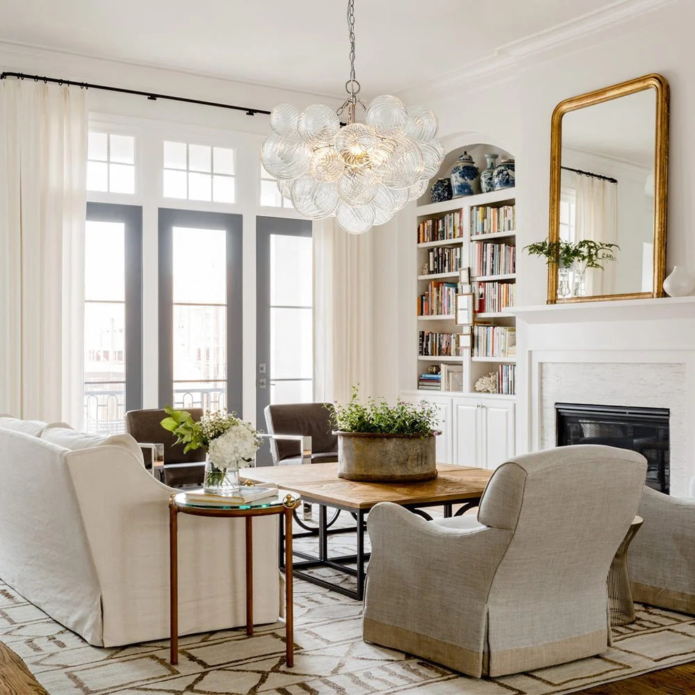 Chandelier | Glass Bubble Cluster & Gold Finish | Multiple Sizes