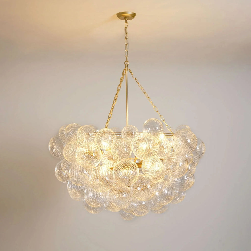 Chandelier | Glass Bubble Cluster & Gold Finish | Multiple Sizes