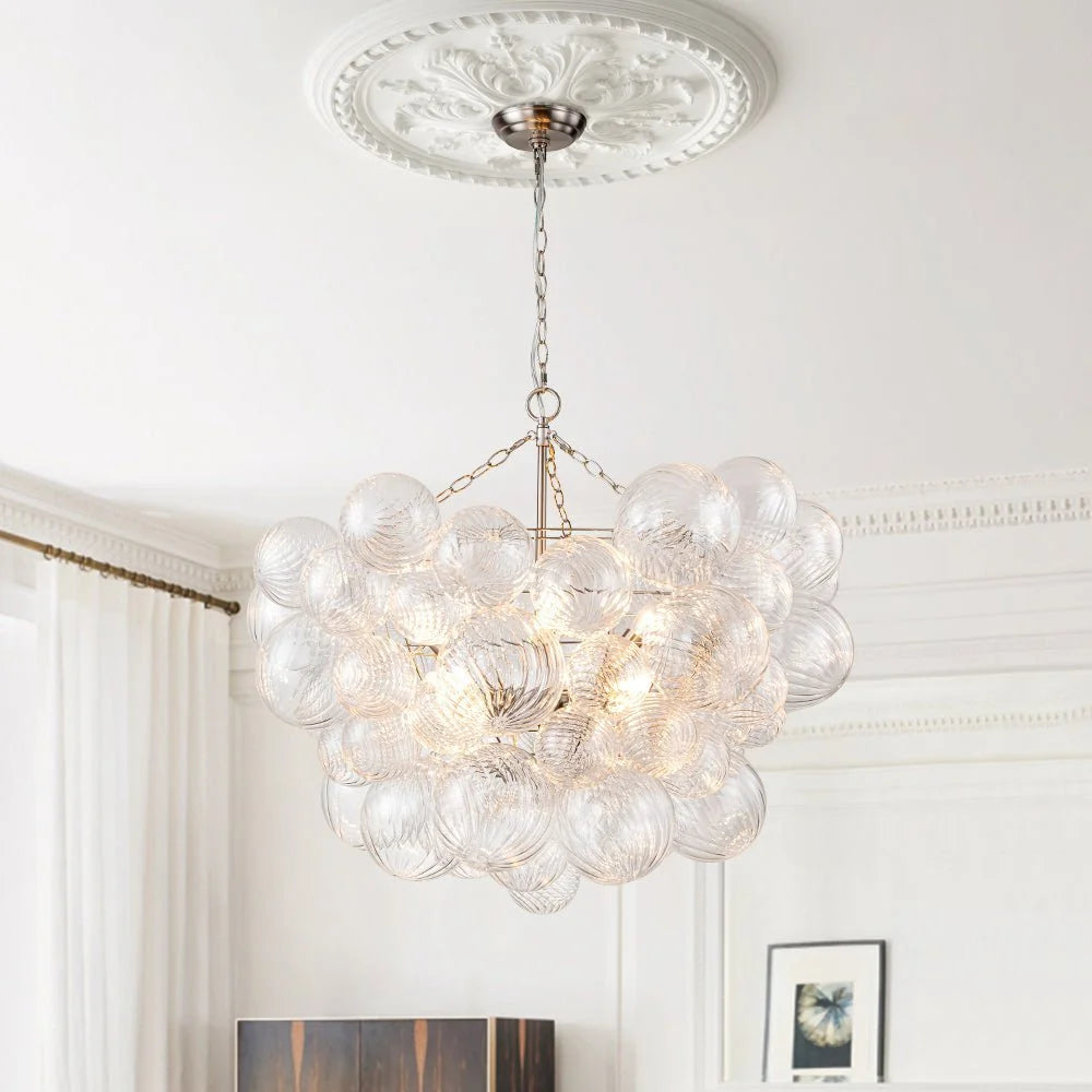 Chandelier | Glass Bubble Cluster & Gold Finish | Multiple Sizes