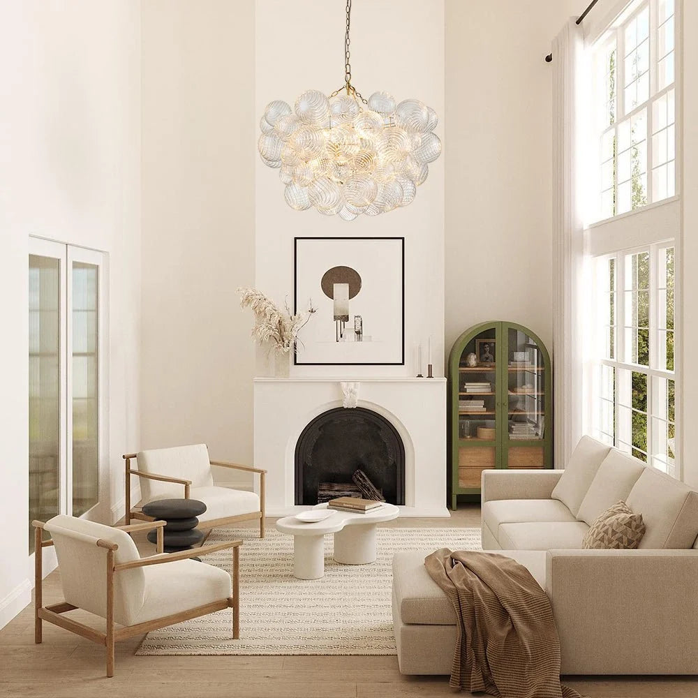 Chandelier | Glass Bubble Cluster & Gold Finish | Multiple Sizes