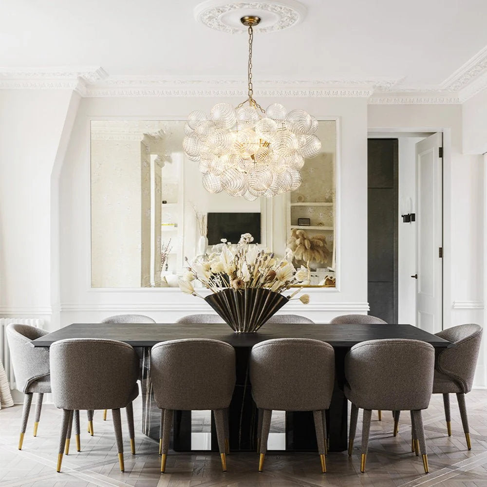 Chandelier | Glass Bubble Cluster & Gold Finish | Multiple Sizes