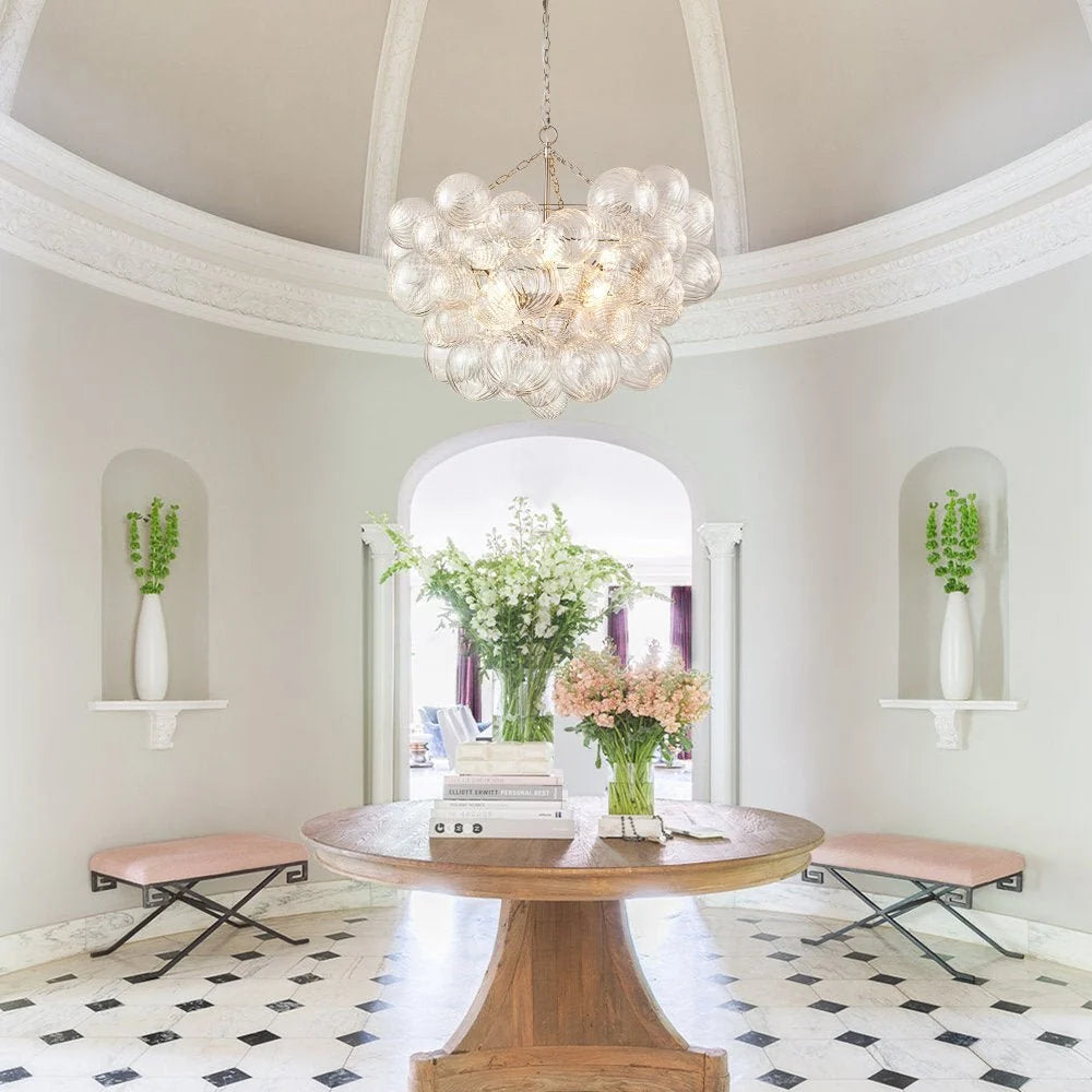 Chandelier | Glass Bubble Cluster & Gold Finish | Multiple Sizes
