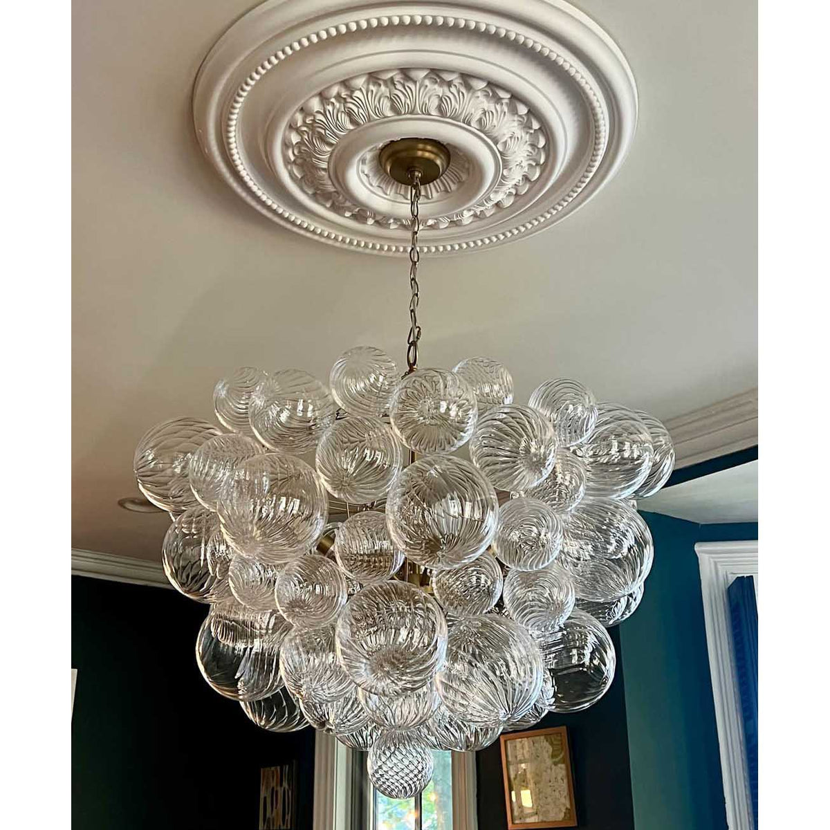Chandelier | Glass Bubble Cluster & Gold Finish | Multiple Sizes