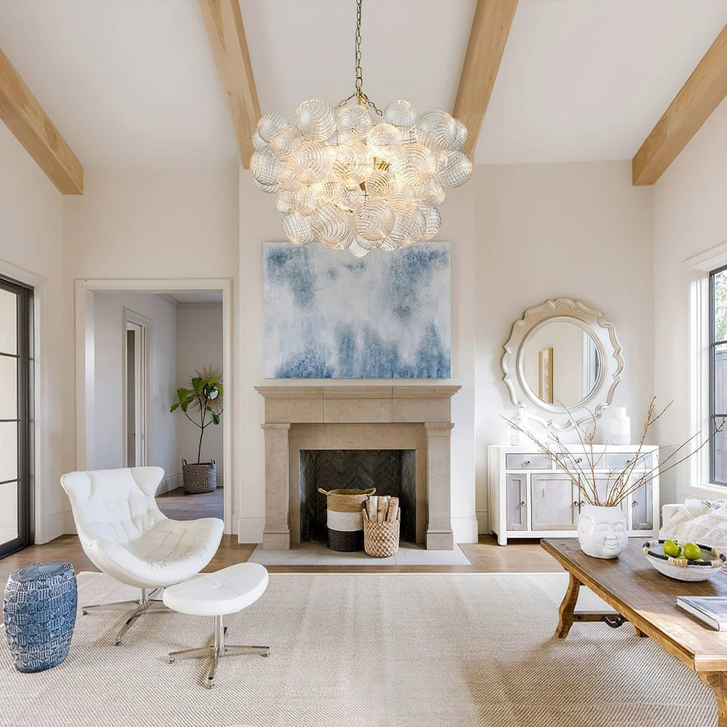 Chandelier | Glass Bubble Cluster & Gold Finish | Multiple Sizes