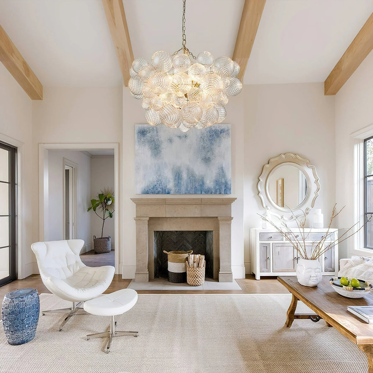 Chandelier | Glass Bubble Cluster & Gold Finish | Multiple Sizes