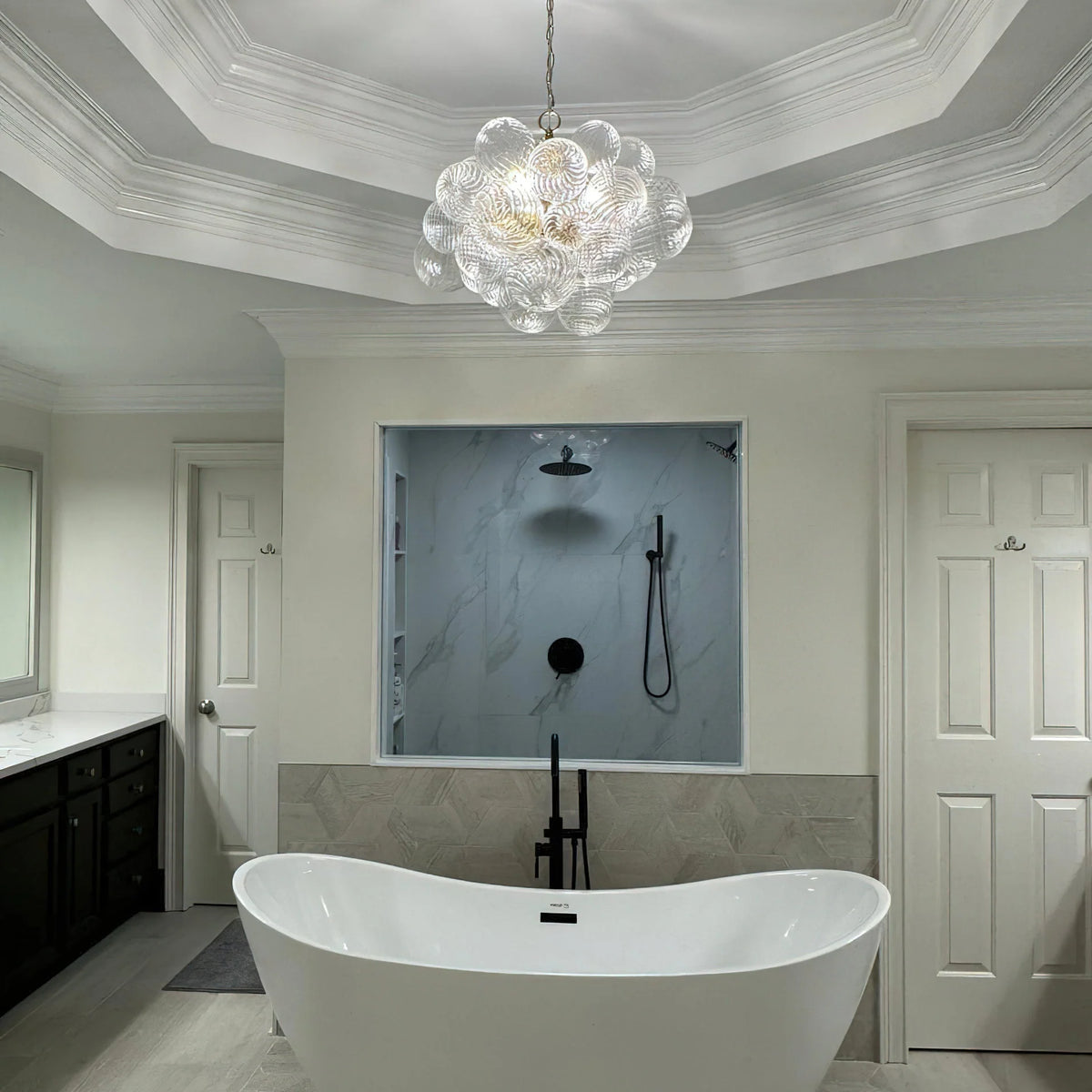 Chandelier | Glass Bubble Cluster & Gold Finish | Multiple Sizes