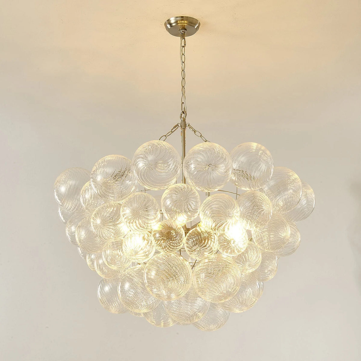 Chandelier | Glass Bubble Cluster & Gold Finish | Multiple Sizes